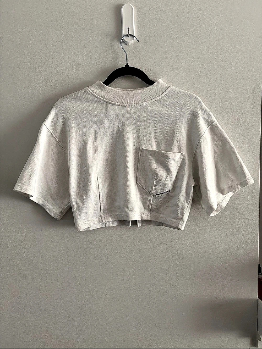 Alexander Wang Cropped Pocket Tee White Small